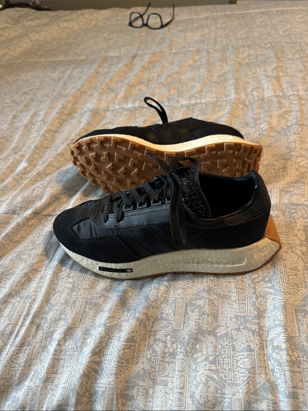 adidas Black and Gum Retro-Inspired Runner Sneakers